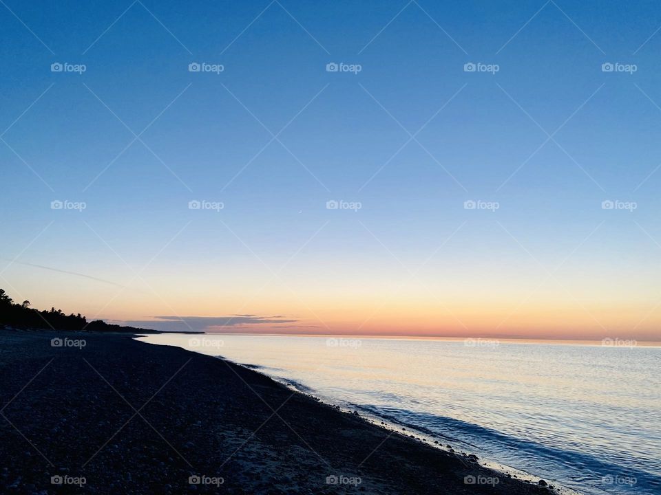 Sunset on the Shores of Lake Superior in the Upper Peninsula of Michigan