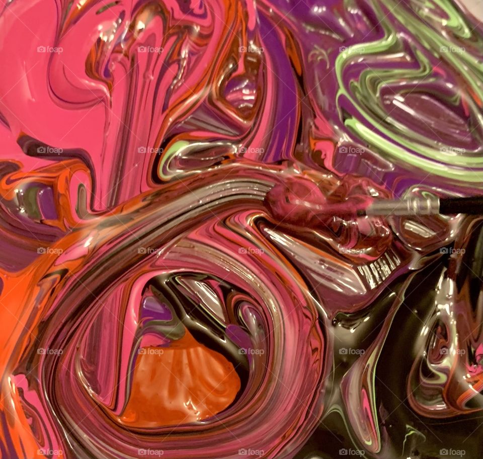 Pop of color - painting with acrylic paints  