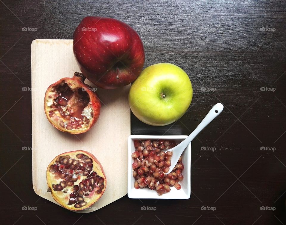 High angle view of fruits