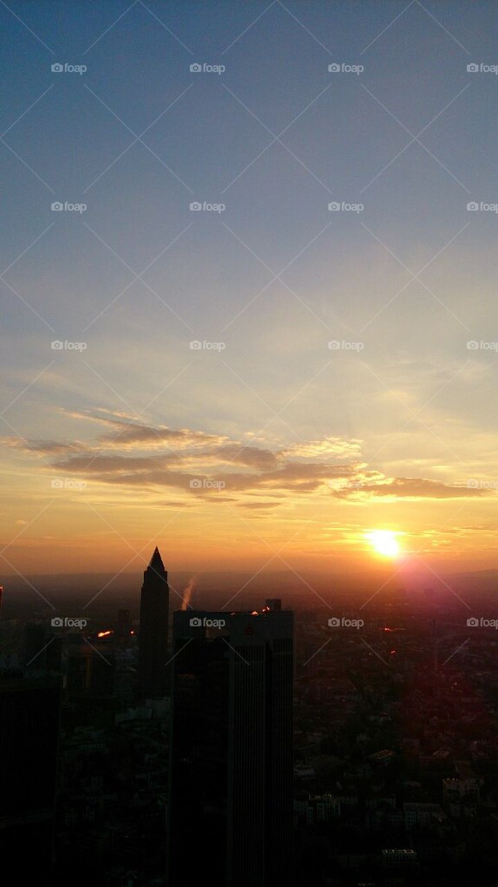 city at sunset 