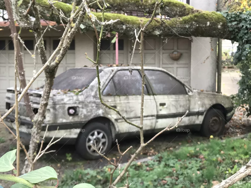 Old French car burned
