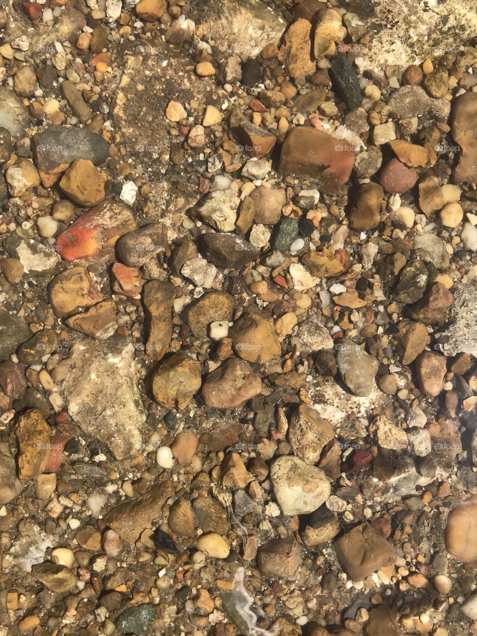Rocks and pebbles in a creek
