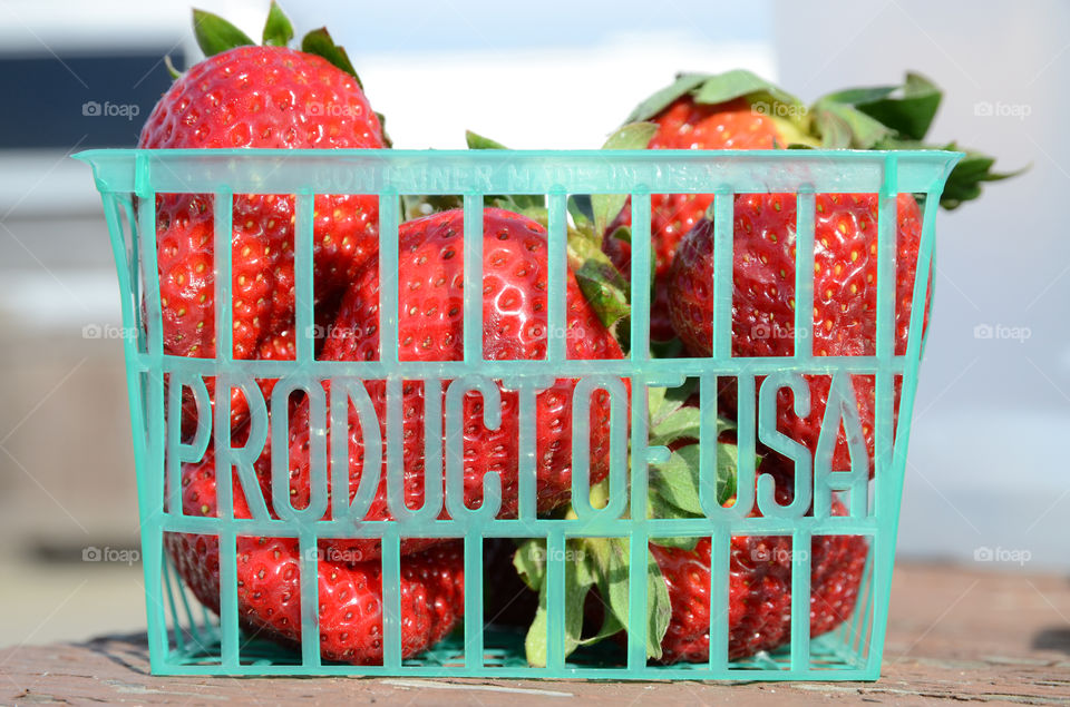 Strawberries grown in Monterey Bay, California. "Product of USA"