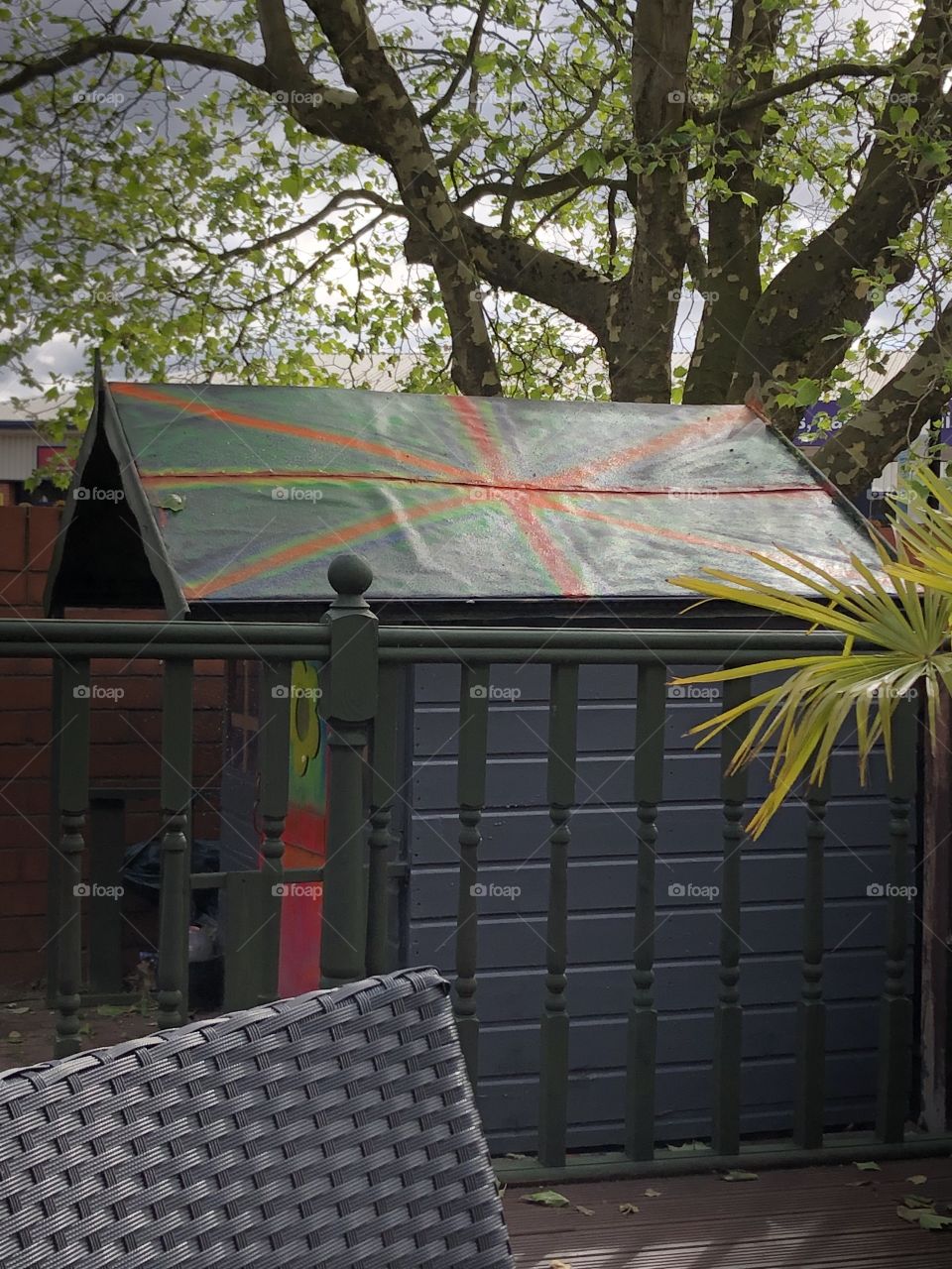 Shed with Union Jack