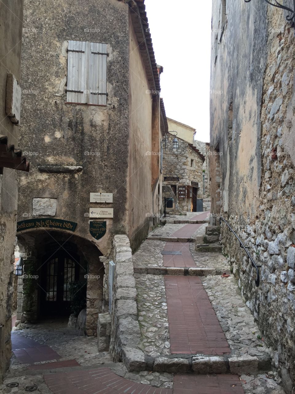 Narrow alley with old building in town