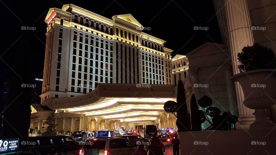 Caesar Palace in Las Vegas at night