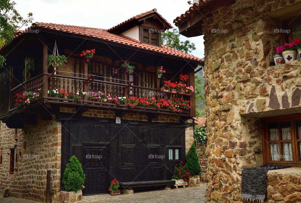 Traditional Cantabrian houses, Spain.