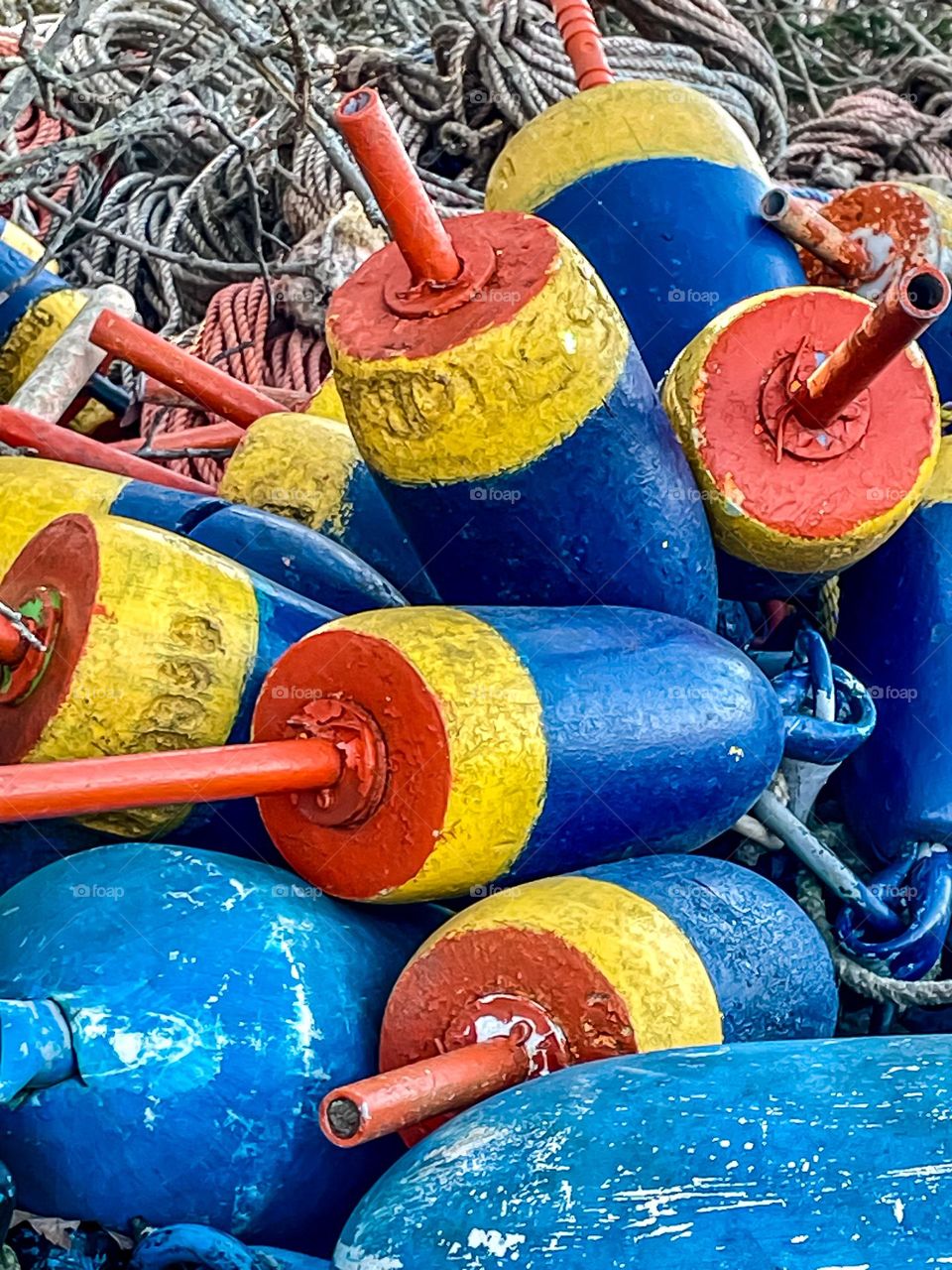 Multicolored Buoys.  