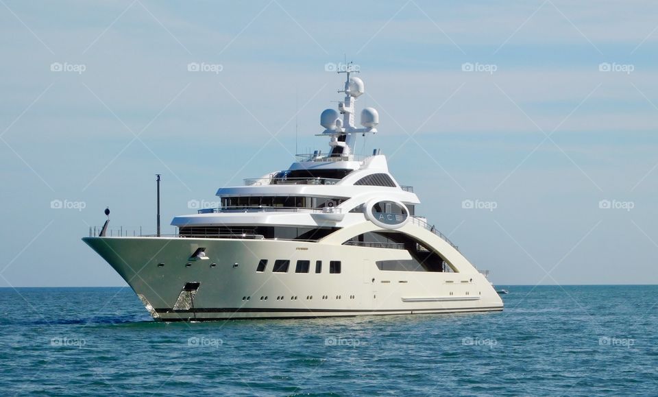 The Ace: $120,000,000 Superyacht, anchored at Dartmouth.
