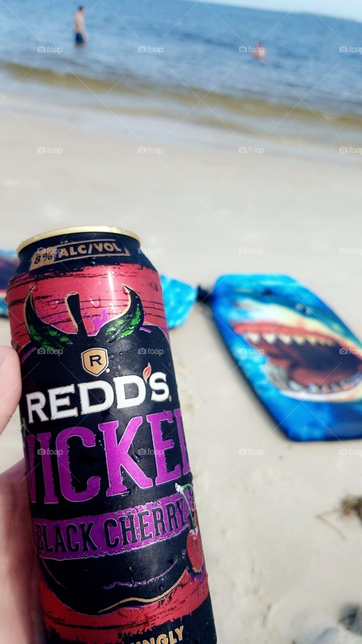 enjoying a cold one in Florida