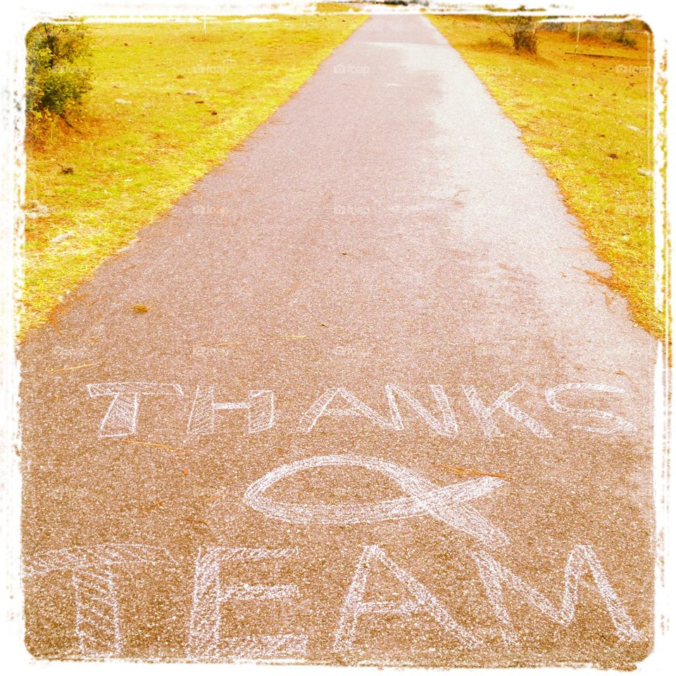 Thanks team. Sidewalk art gratitude 