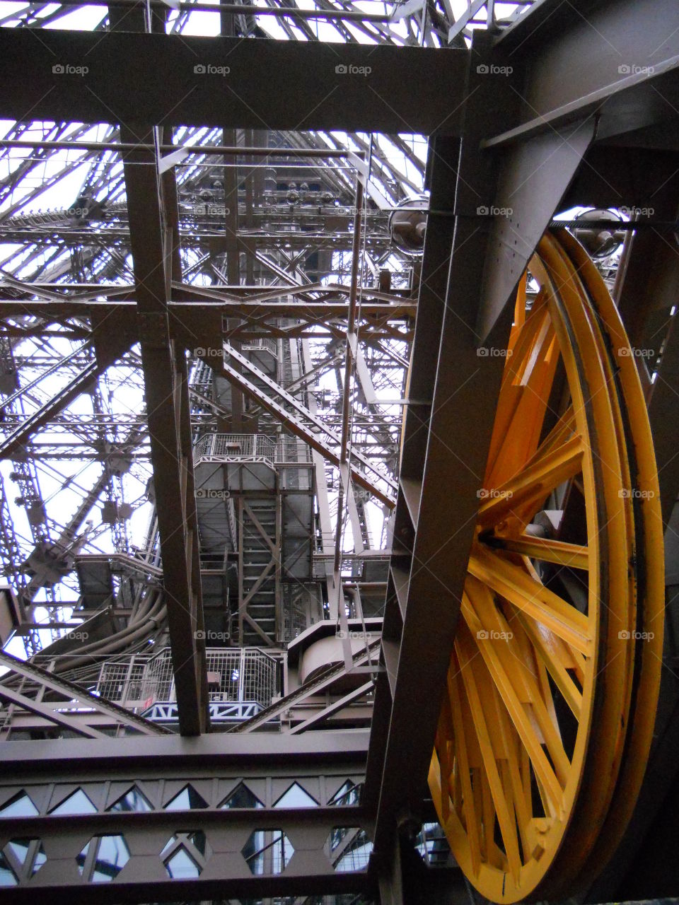 Inside the Eiffel tower