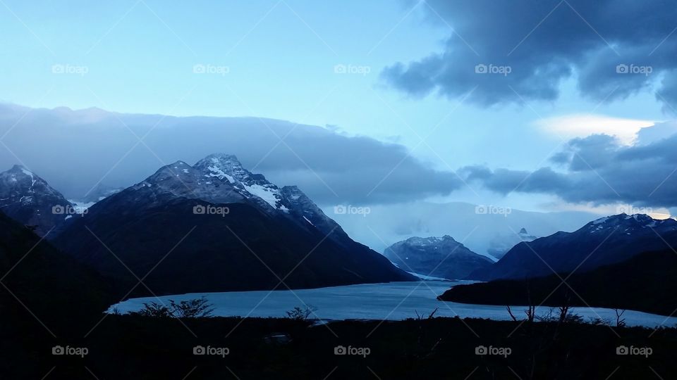 Winter glacier scene