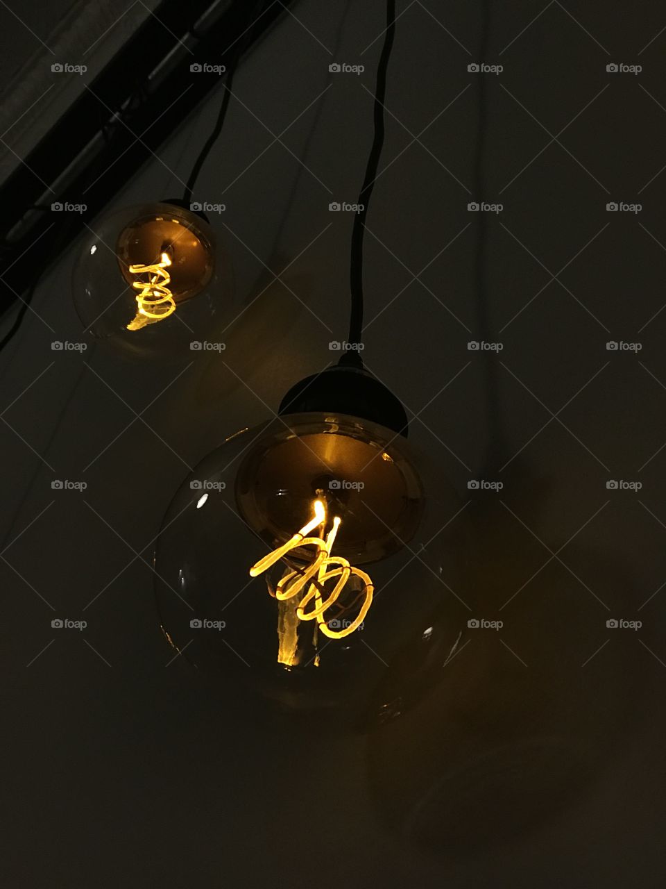 Hanging bulbs, Fortezza Coffee, Fort Wayne IN