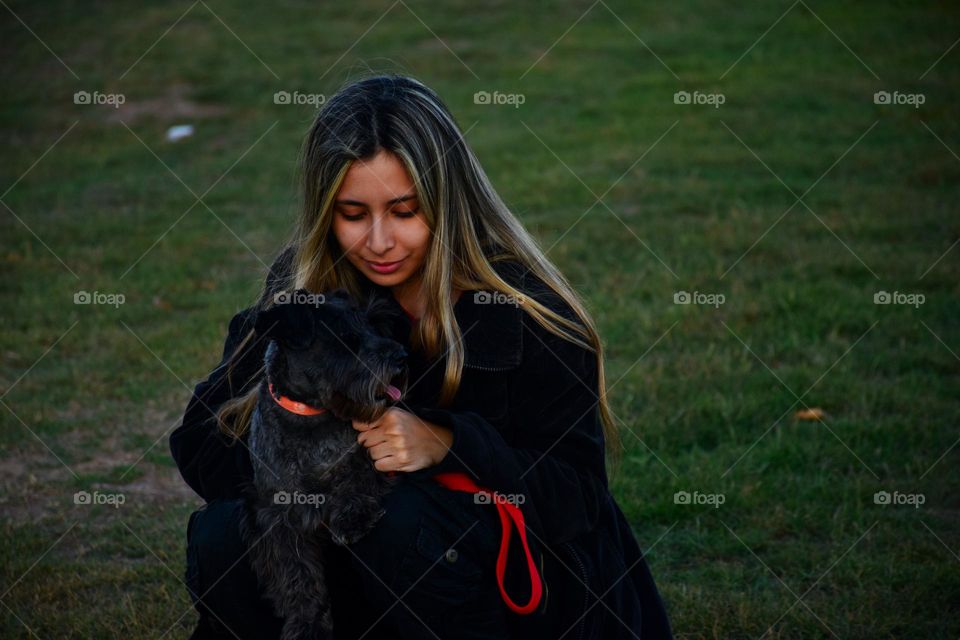 girl with a dog