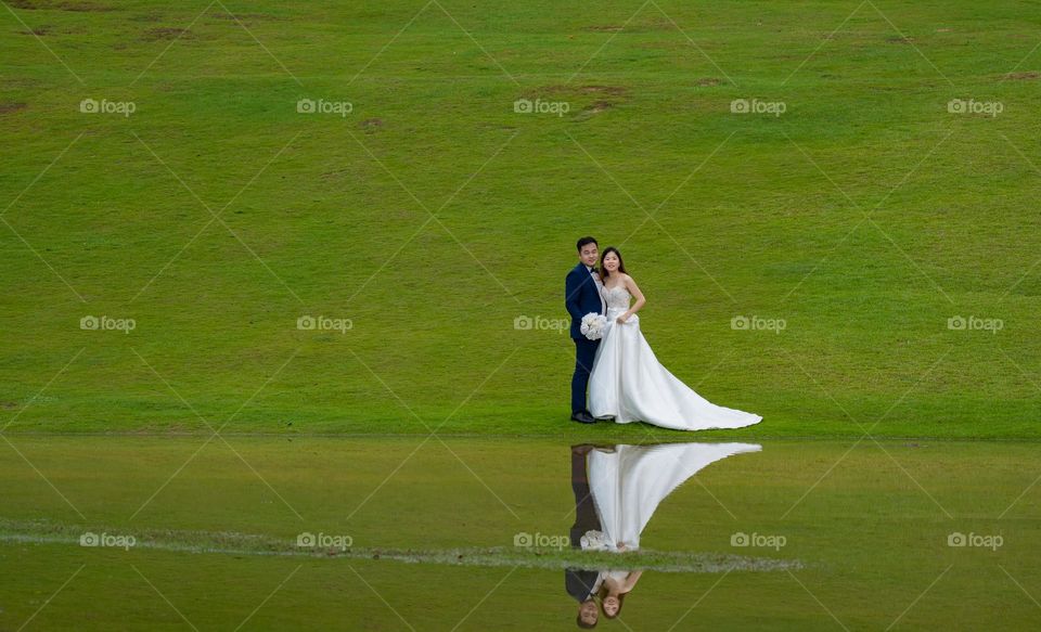 A couple with reflection