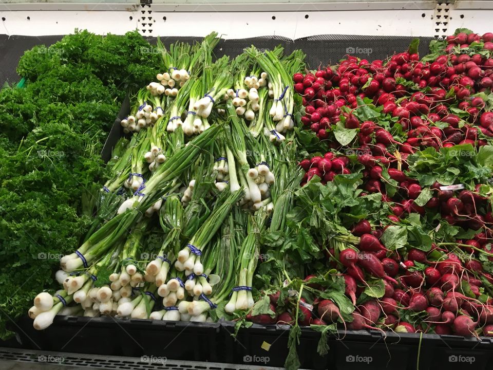 Vegetables on display 