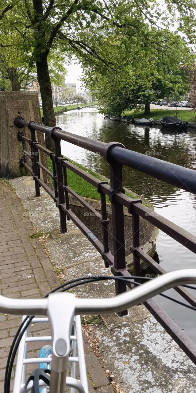 A pleasant bike ride along a Dutch canal