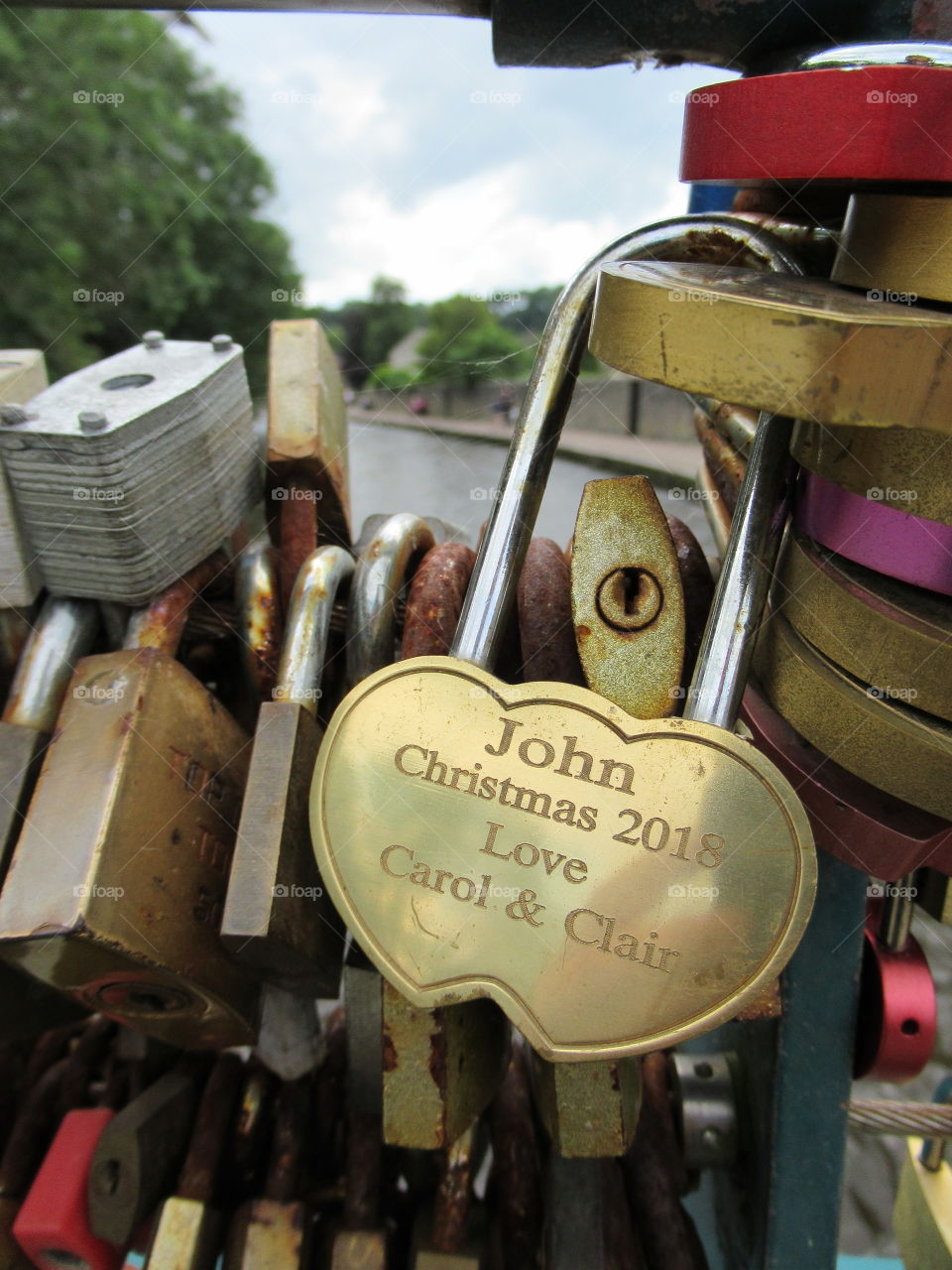 A love lock bridge at bakewell