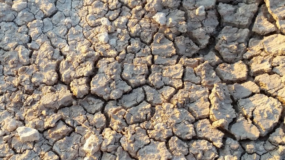 Cracked. Dry, cracked earth in the desert 