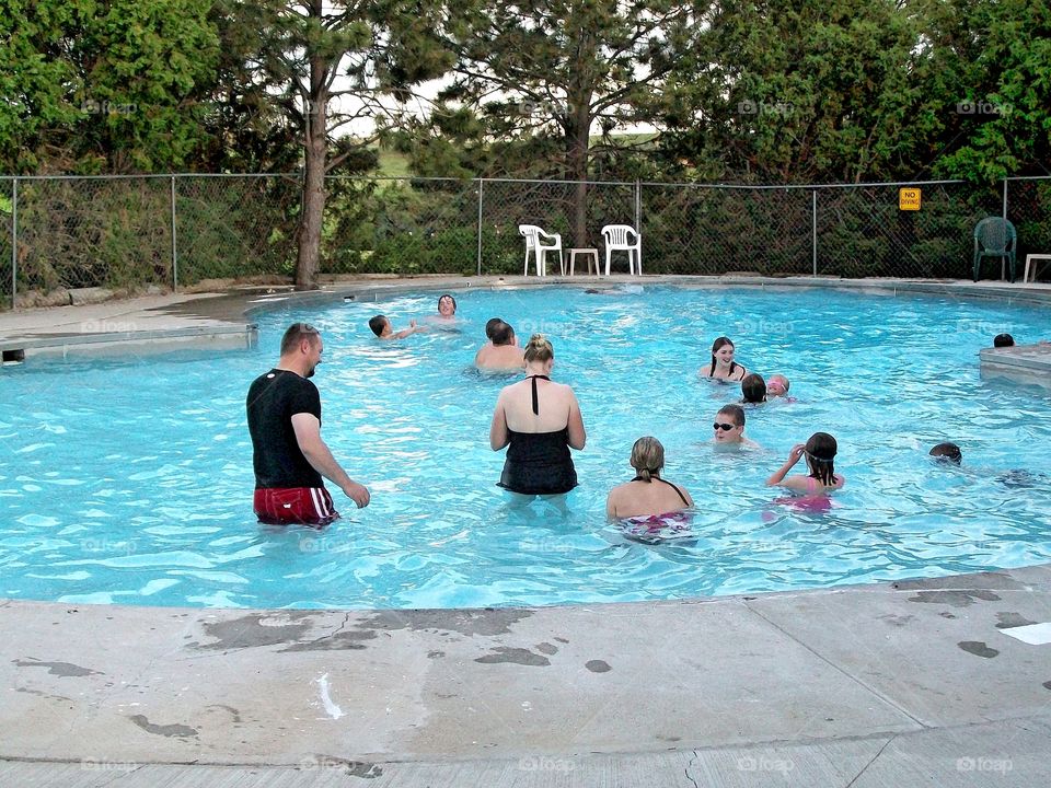Enjoying the swimming pool