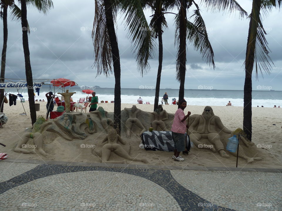 on the beach of copacabana