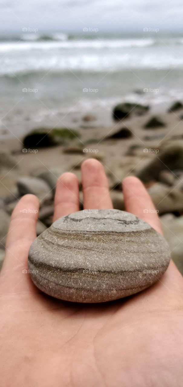 Cool rock on beach