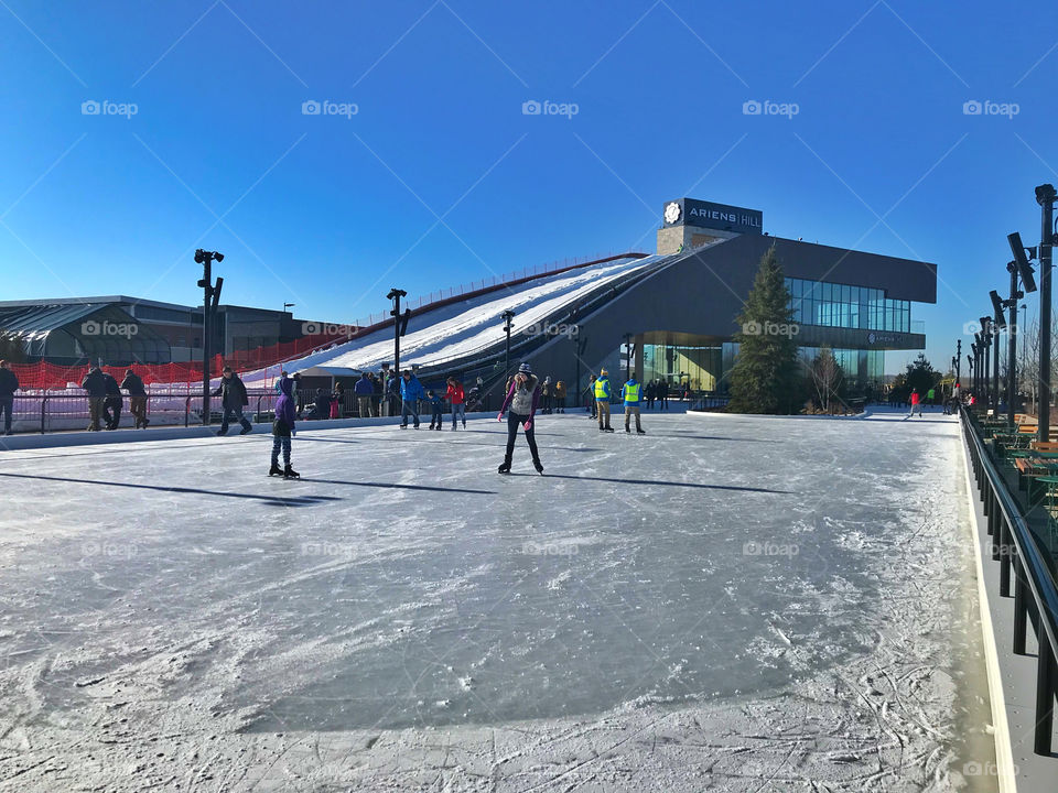 Ice skating at Lambeau Field 