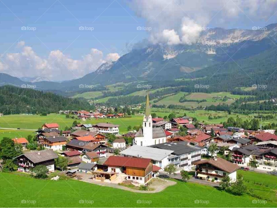 Awesome village in austria near kitzbuhel tirol 