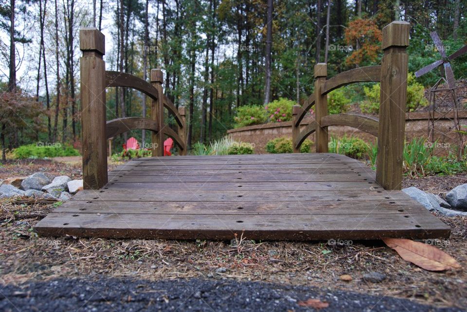 Walk bridge to garden