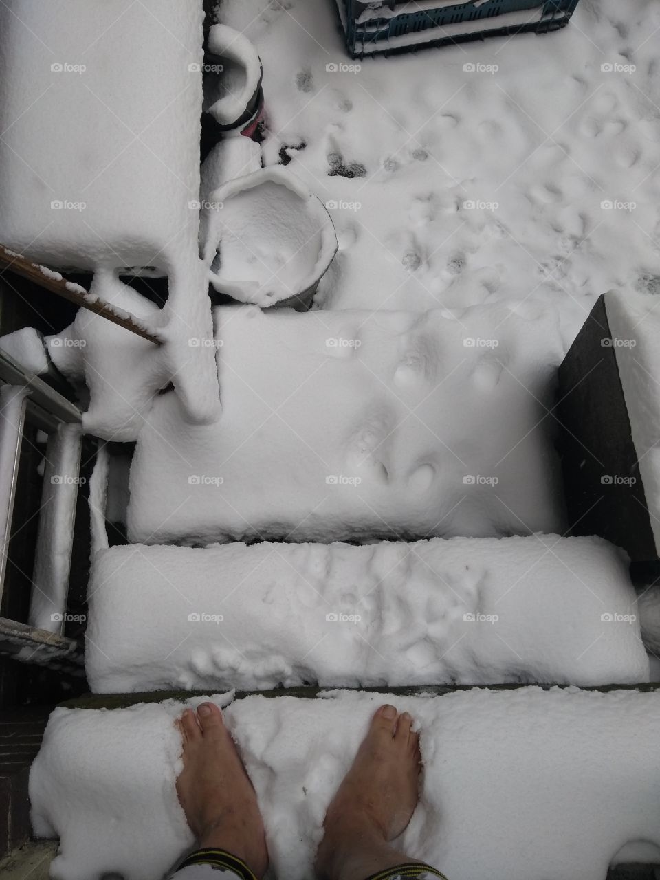 Barefoot in the snow