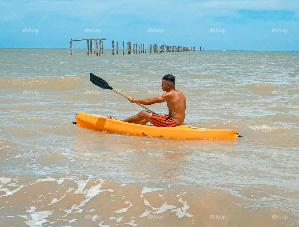 Kayak trip in Cumuruxatiba Bahia Brazil