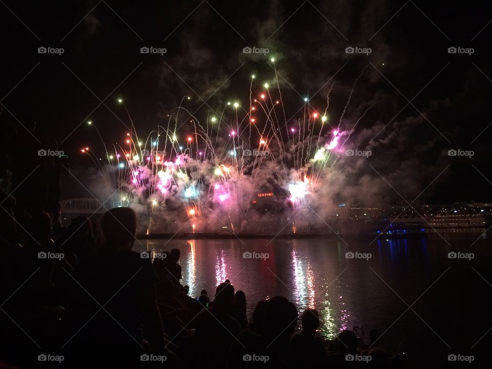 Fireworks on the Ohio river