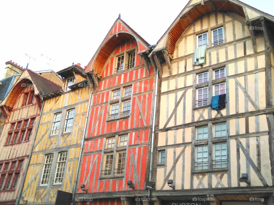 timbered houses