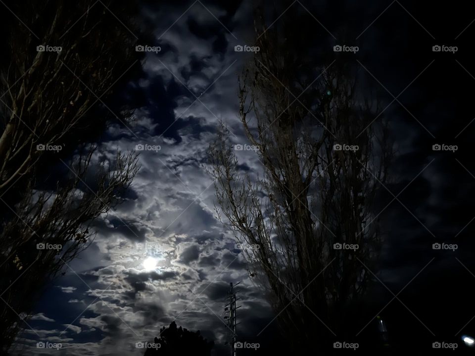 Cloudy night sky