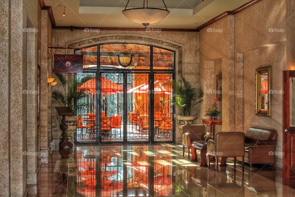 Reflections in the lobby