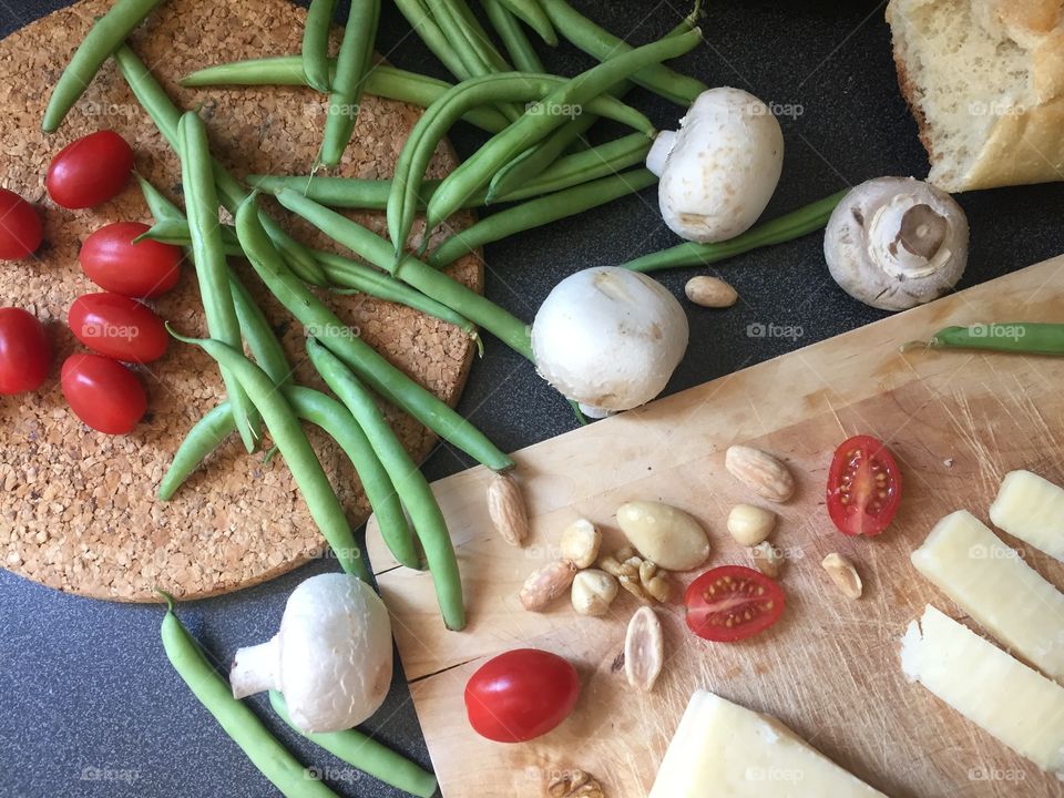 Healthy food flatlay