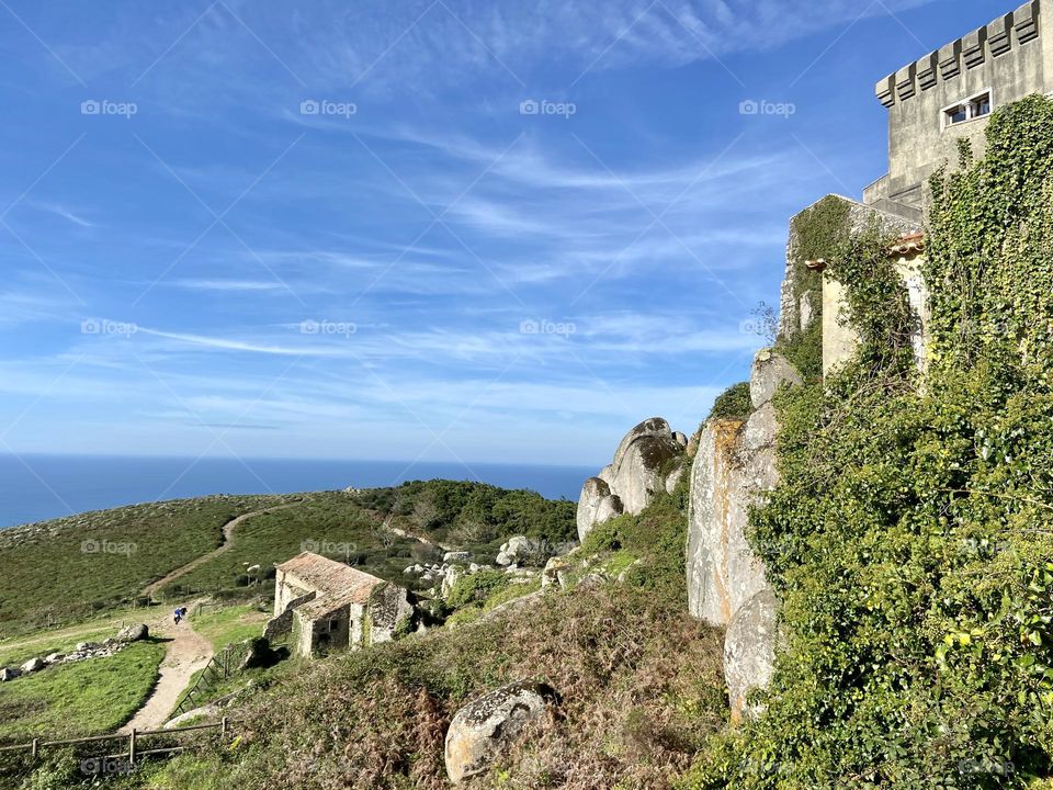 Old chapel of our lady of Penha on the rocks 