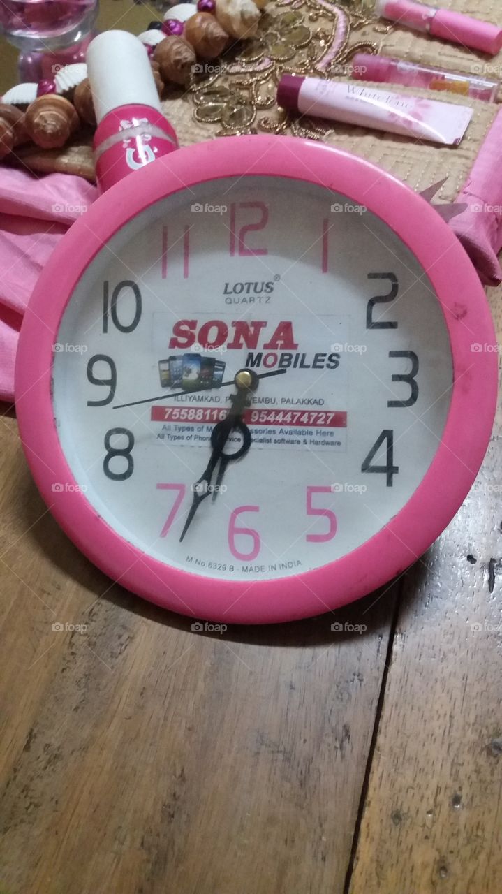 pink clock