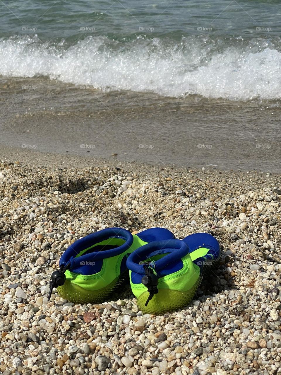 Sea shoes on the beach 