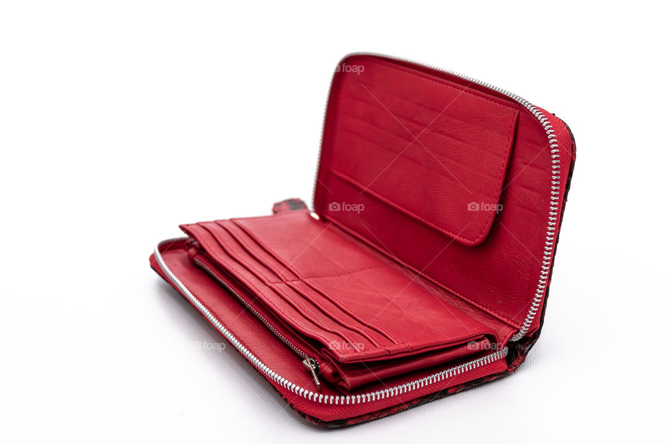 Python leather wallet.  Handwork.