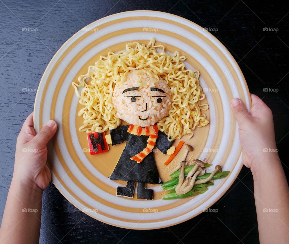 Food art - noodles and rice 