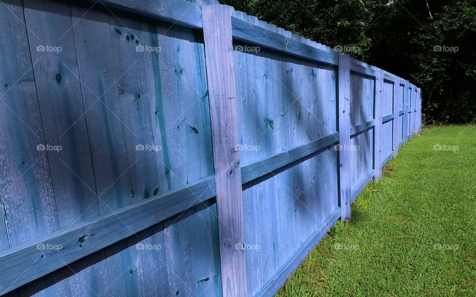 blue fence