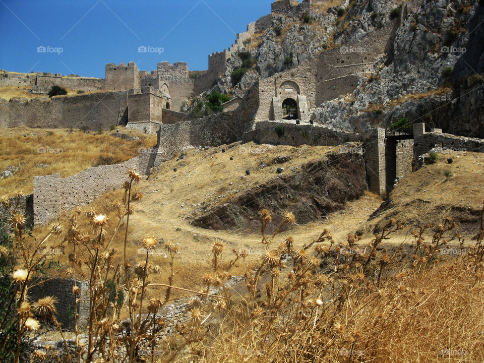Castle in Corynthe in Greece