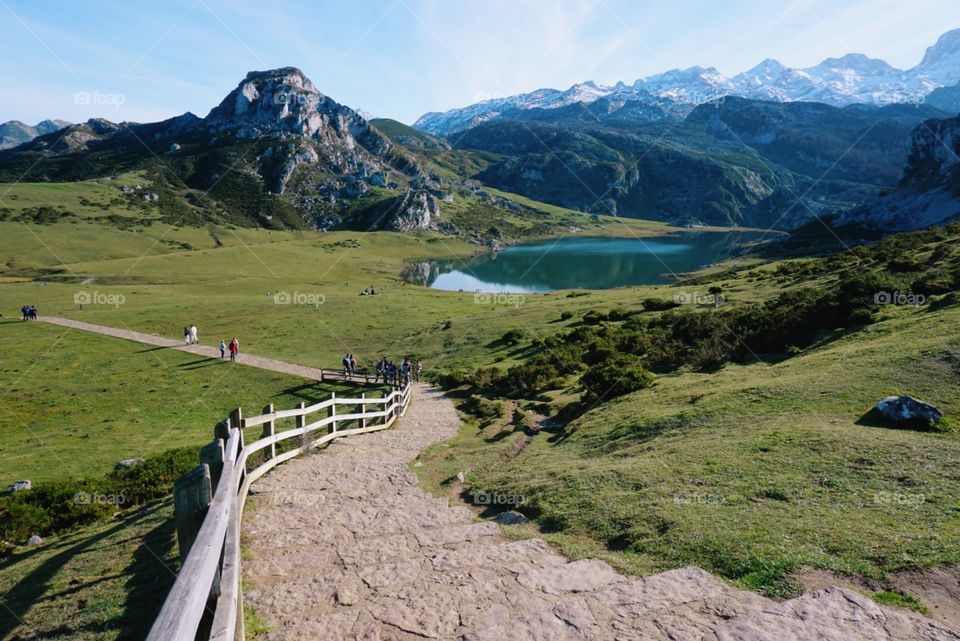 Panorama#nature#lake#mountains#greengrass