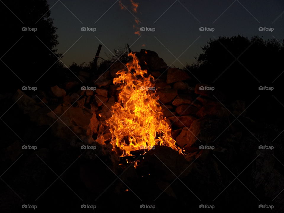 A Bonfire At Night