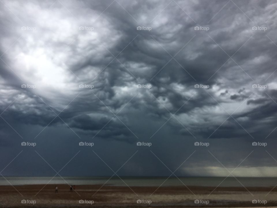 Dark storm at sea