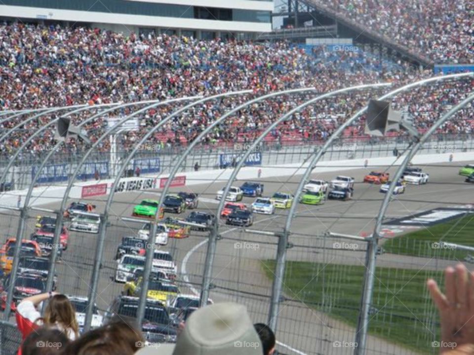 Race track. at the race last year in Fontana