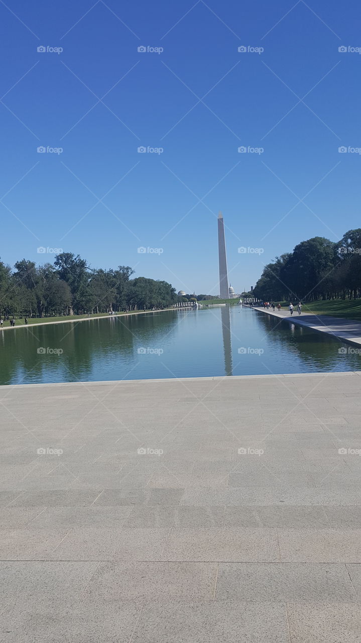 Washington Monument and Reflecting Pond in Washington D.C.