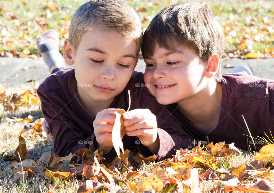 Family Enjoying the Fall